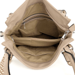 Комфортна дамска чанта с два вида дръжки - светло кафява