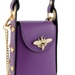 Дамска чантичка с 2 дръжки от естествена кожа Azzurra  - лилава  