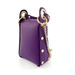 Дамска чантичка с 2 дръжки от естествена кожа Azzurra  - лилава  