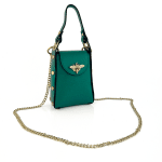 Дамска чантичка с 2 дръжки от естествена кожа Azzurra - зелена