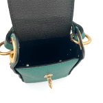 Дамска чантичка с 2 дръжки от естествена кожа Azzurra  - зелена