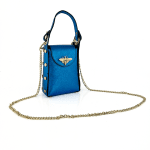 Дамска чантичка с 2 дръжки от естествена кожа Azzurra  - сребриста 