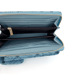 2 в 1 - чантичка и портмоне с принт - светло синьо