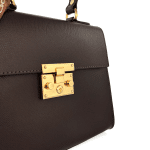 Чанта от естествена кожа с фишу Alessandra - жълта