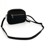 Чанта за през рамо от естествена кожа Carina - черна