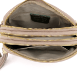 Чанта за през рамо от естествена кожа Carina - фуксия 