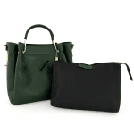 Дамска  чанта от естествена кожа Chloe - тъмно зелена 