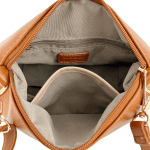 David Jones - КОМПЛЕКТ - Дамска чанта за през рамо  + несесер - светло кафяв