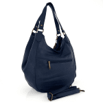 Дамска чанта тип торба с 2 големи отделения - тъмно синя 
