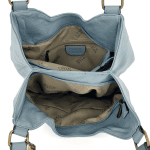 Дамска чанта тип торба с 2 големи отделения - тъмно синя 