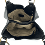 Дамска чанта тип торба с 2 големи отделения - светло кафява 