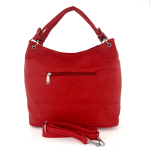 Голяма дамска чанта тип торба - червена 