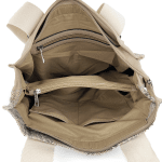 Удобна дамска чанта със змийски принт - светло кафява 