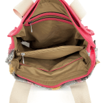 Удобна дамска чанта със змийски принт - светло кафява 