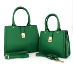 КОМПЛЕКТ - Голяма и малка дамска чанта + портмоне - зелен
