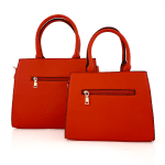 КОМПЛЕКТ - Голяма и малка дамска чанта + портмоне - оранжев