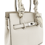 Луксозна чанта от естествена кожа -  бяла