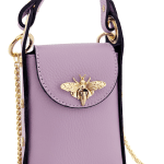 Дамска чантичка с 2 дръжки от естествена кожа Azzurra  - металическо лилаво 