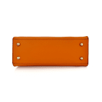 Чанта от естествена кожа с фишу Alessandra - оранжева