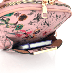 2 в 1 - Раница и чанта с принт на цветя Nola - розова  