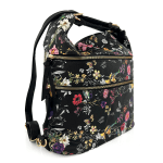 2 в 1 - Дамска чанта и раница с принт на цветя Аrdea - светло кафява  