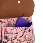 2 в 1 - Дамска чанта и раница с принт на цветя Eliza - синя