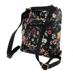 2 в 1 - Дамска чанта и раница с принт на цветя Eliza - светло кафява 