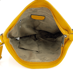 Дамска чанта за през рамо с много джобчета - керемидено кафява