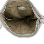Дамска чанта за през рамо с много джобчета - сребриста 