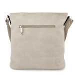 Дамска чанта за през рамо с много джобчета - светло кафява