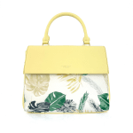 Diana & Co - Дамска чанта с флорален принт - светло зелена