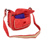 Чанта за през рамо с 2 отделения и много джобчета - червена
