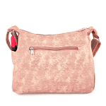 Чанта за през рамо с 2 отделения и много джобчета - розова
