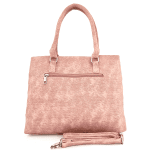 Дамска чанта тип торба с 2 отделения - розова