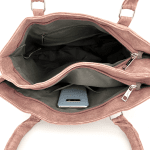 Дамска чанта тип торба с 2 отделения - розова