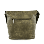 Дамска чанта за през рамо с преграда - зелена