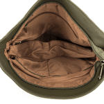 Дамска чанта за през рамо с преграда - зелена