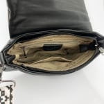 Удобна чанта за през рамо с цветна дръжка - тъмно кафява