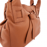 Дамска чанта от естествена кожа Aldina - керемидено кафява 