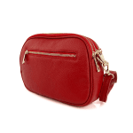 Чанта за през рамо от естествена кожа Carina - червена