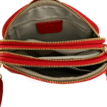 Чанта за през рамо от естествена кожа Carina - фуксия 