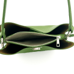 Луксозна дамска чанта от естествена кожа Elizabeth - светло зелена 