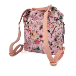 2 в 1 - Дамска чанта и раница с принт на цветя Аrdea - светло кафява  