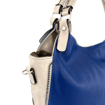 Голяма дамска чанта тип торба - тъмно синьо/сиво 