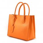 Елегантна чанта от естествена кожа Bianca - сива 