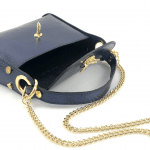 Дамска чантичка с 2 дръжки от естествена кожа Alena  - металическо кафяво