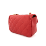 Капитонирана чанта за през рамо от естествена кожа Mila - червена 