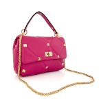Луксозна дамска чанта от естествена кожа Valenita - бежова