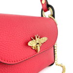 Дамска чантичка с 2 дръжки от естествена кожа Alena  - светло червена