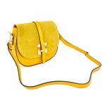 Чанта за през рамо от естествена кожа и велур Andrea - жълта